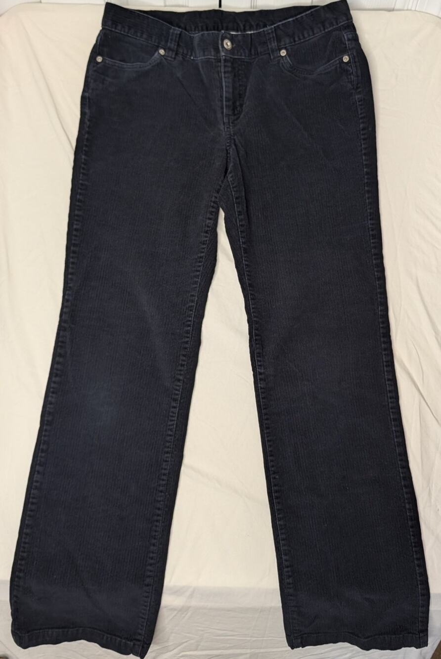 Columbia Corduroy Straight Leg Pants Sz 10 Black Casual Gorpcore Travel Hiking